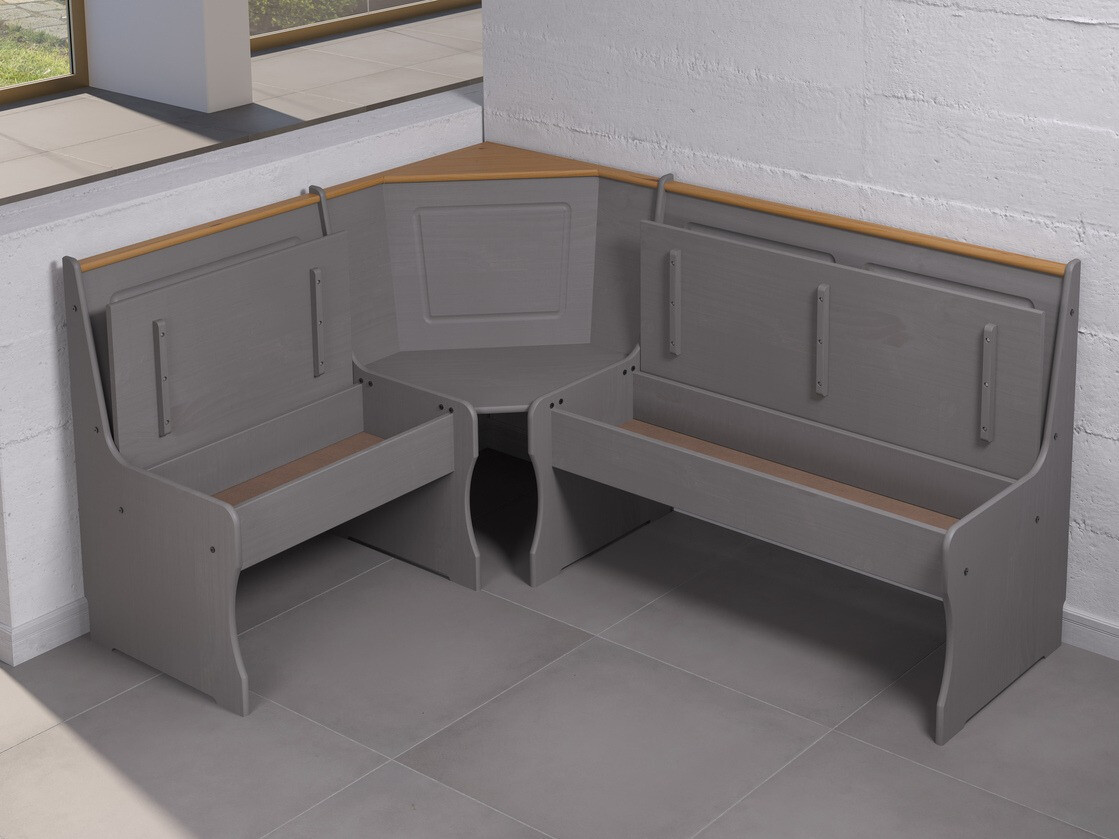 Sarok étkező garnitúra Indianapolis D104 (Szürke + Fényes fa)