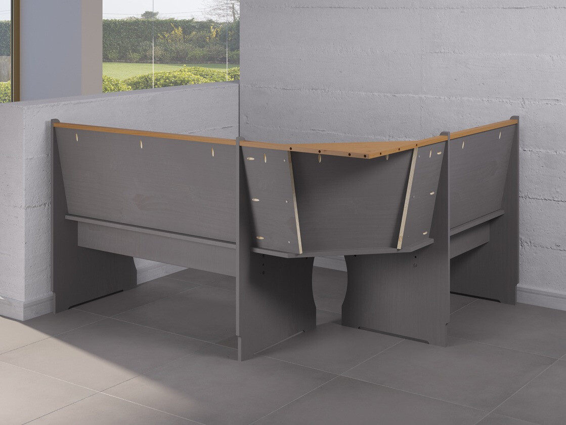 Sarok étkező garnitúra Indianapolis D104 (Szürke + Fényes fa)