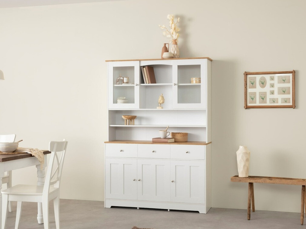 Könyvespolc Denton 893 (Fehér + Tölgy)