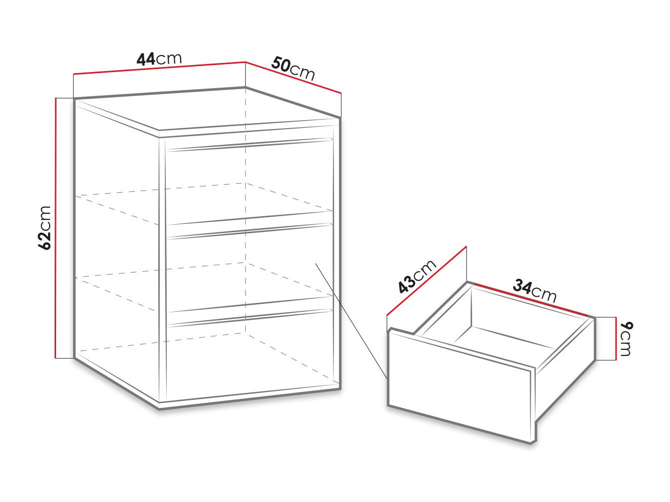 Görgős konténer Catromi 124 (Fehér)