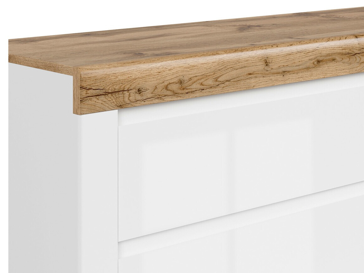 Komód Sonsoru 100 (Fehér + Fényes fehér + Wotan tölgy)