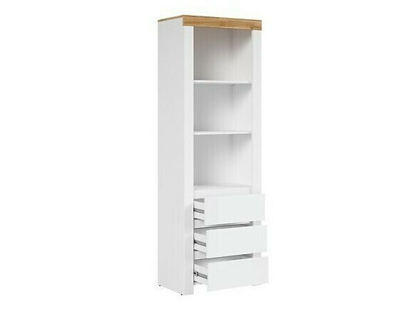 Könyvespolc Sonsoru 106 (Fehér + Fényes fehér + Tölgy)