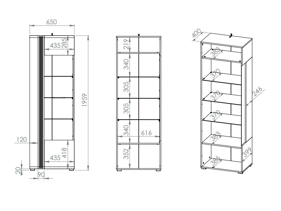 Könyvespolc Venleva 101