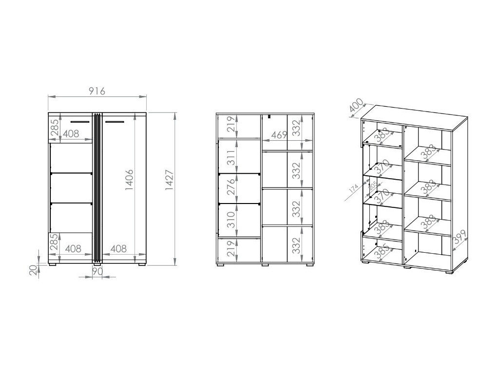 Könyvespolc Venleva 102