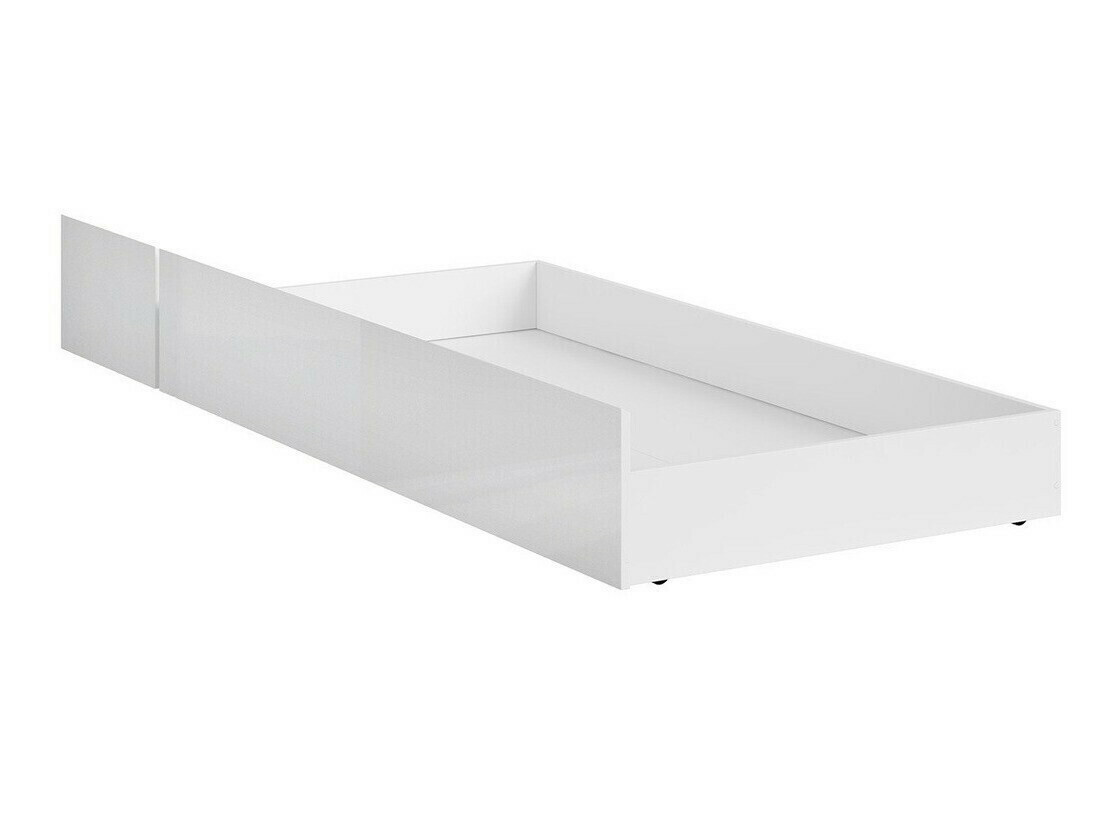 Ágyneműtartó Sonsoru 133 (Fehér + Fényes fehér + Wotan tölgy)