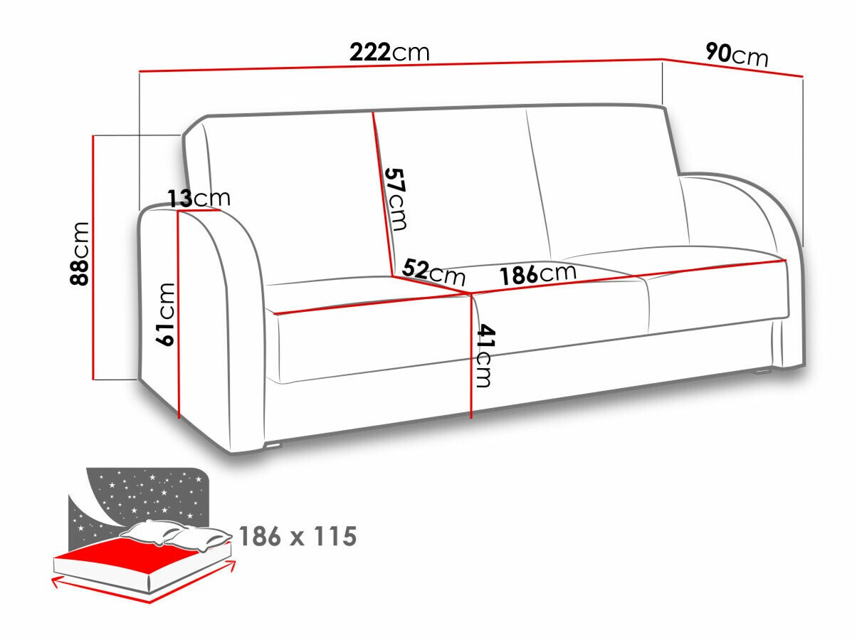 Kanapéágy Providence 172 (Soft 020 + Lux 24)