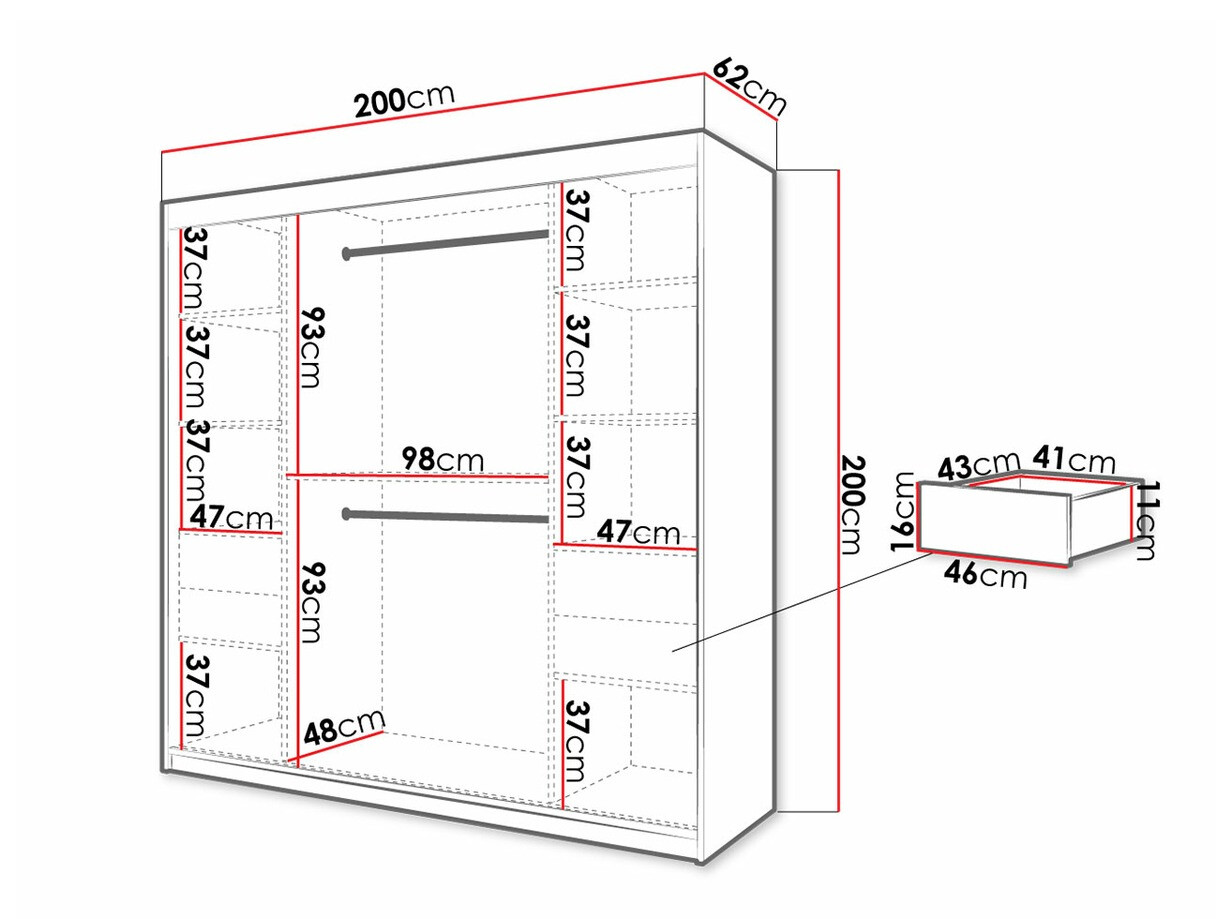Gardróbszekrény Hartford 284 (Fehér)