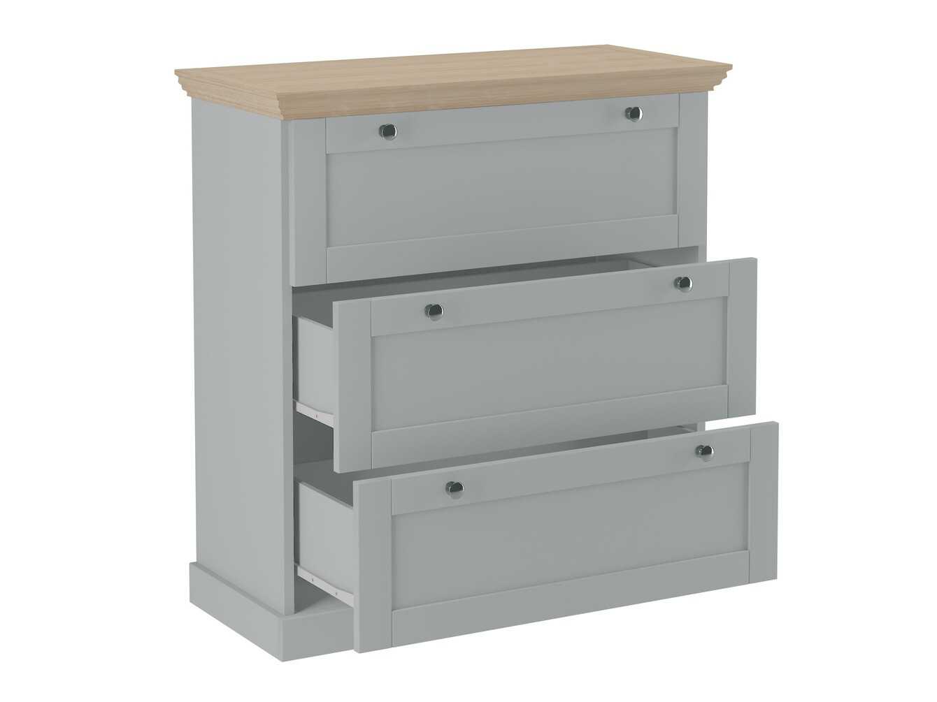 Komód Lirveri 110 (Szürke + Világos tölgy)