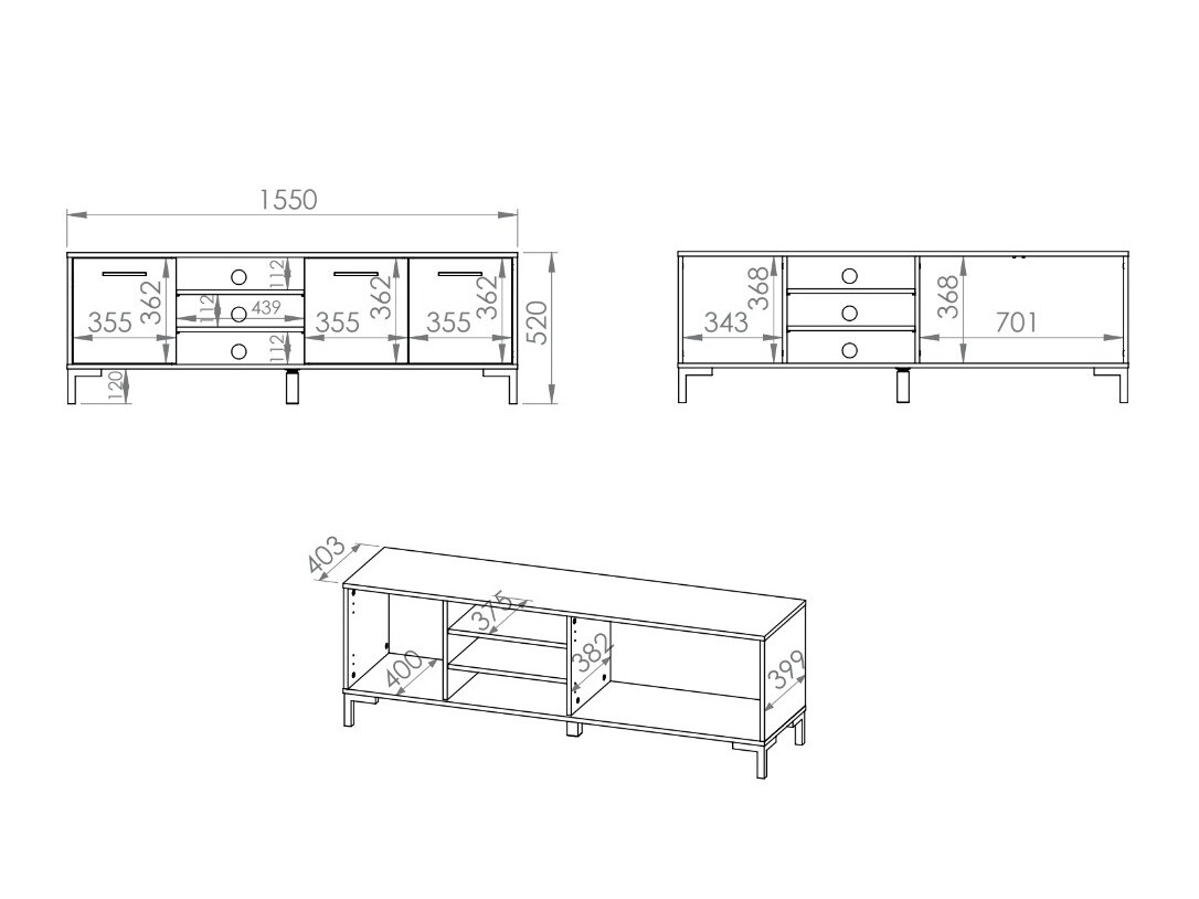 TV-állvány Larnolo 117