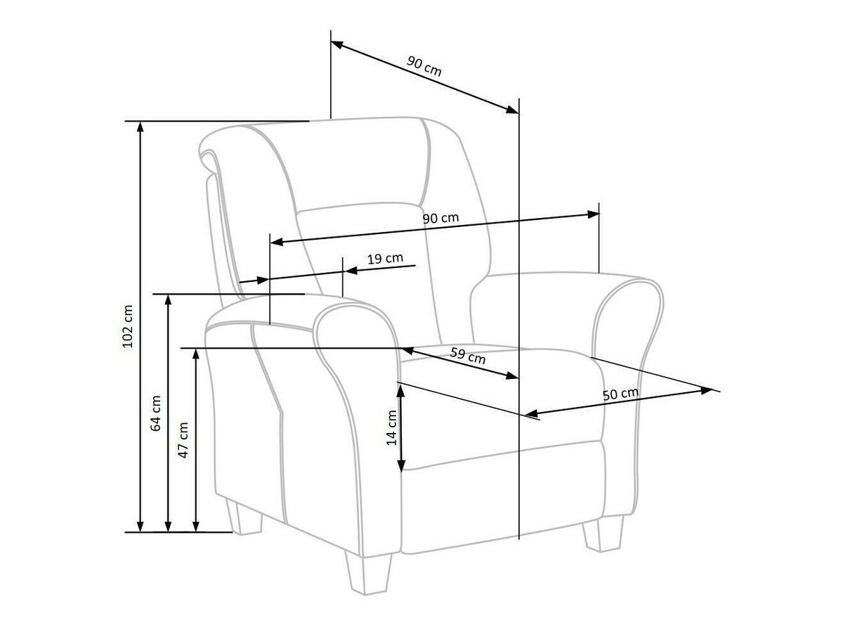 Relax fotel Houston 848 (Szürke + Bükkfa)