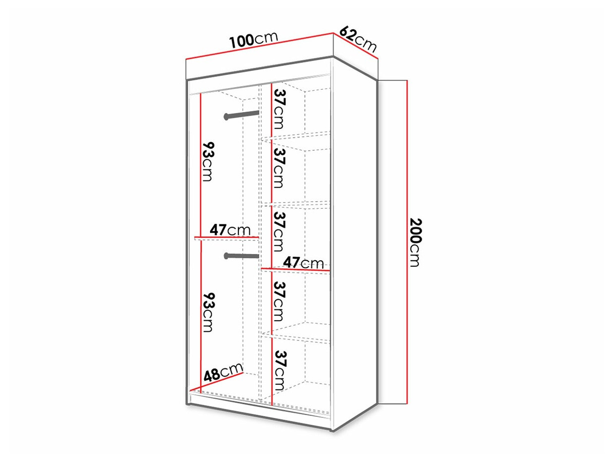 Gardróbszekrény Hartford 307 (Artisan tölgy + Fekete)