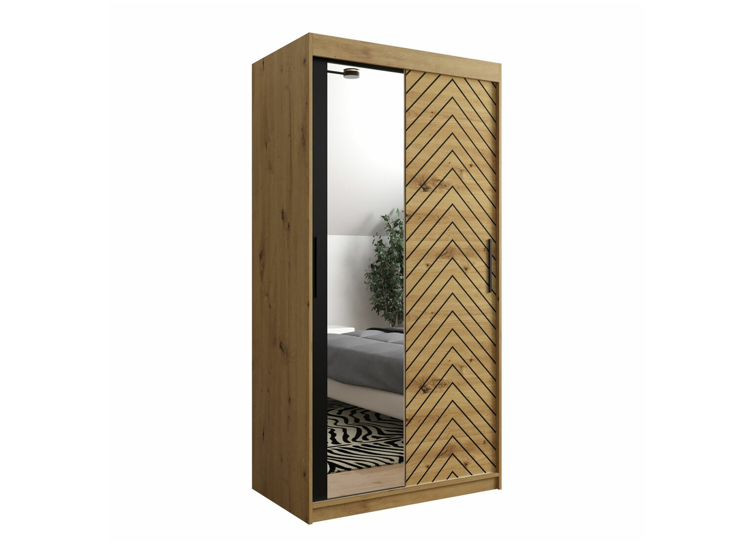 Gardróbszekrény Hartford 307 (Artisan tölgy + Fekete)