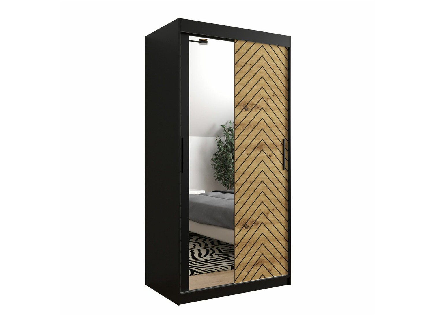 Gardróbszekrény Hartford 307 (Fekete + Artisan tölgy)