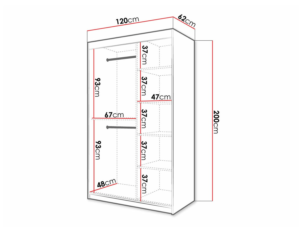 Gardróbszekrény Hartford 308 (Artisan tölgy + Fekete)