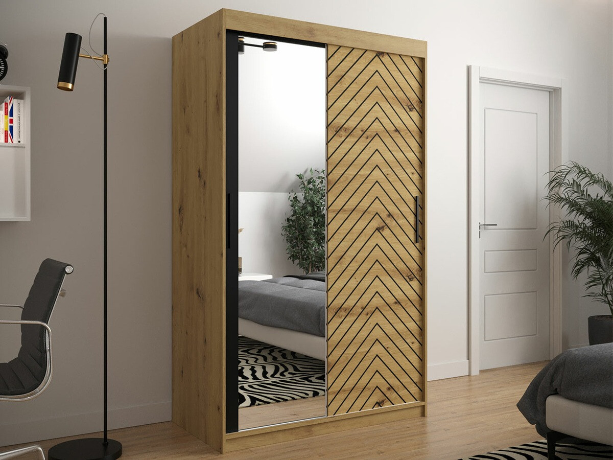 Gardróbszekrény Hartford 309 (Artisan tölgy + Fekete)