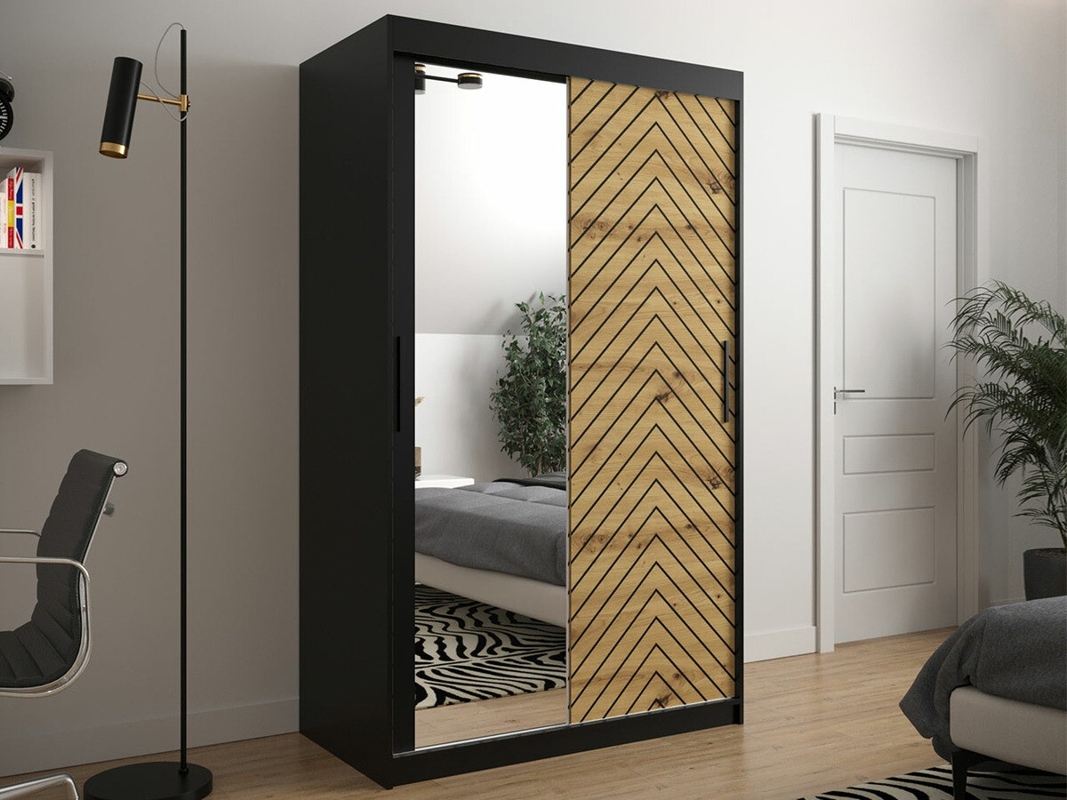 Gardróbszekrény Hartford 309 (Fekete + Artisan tölgy)