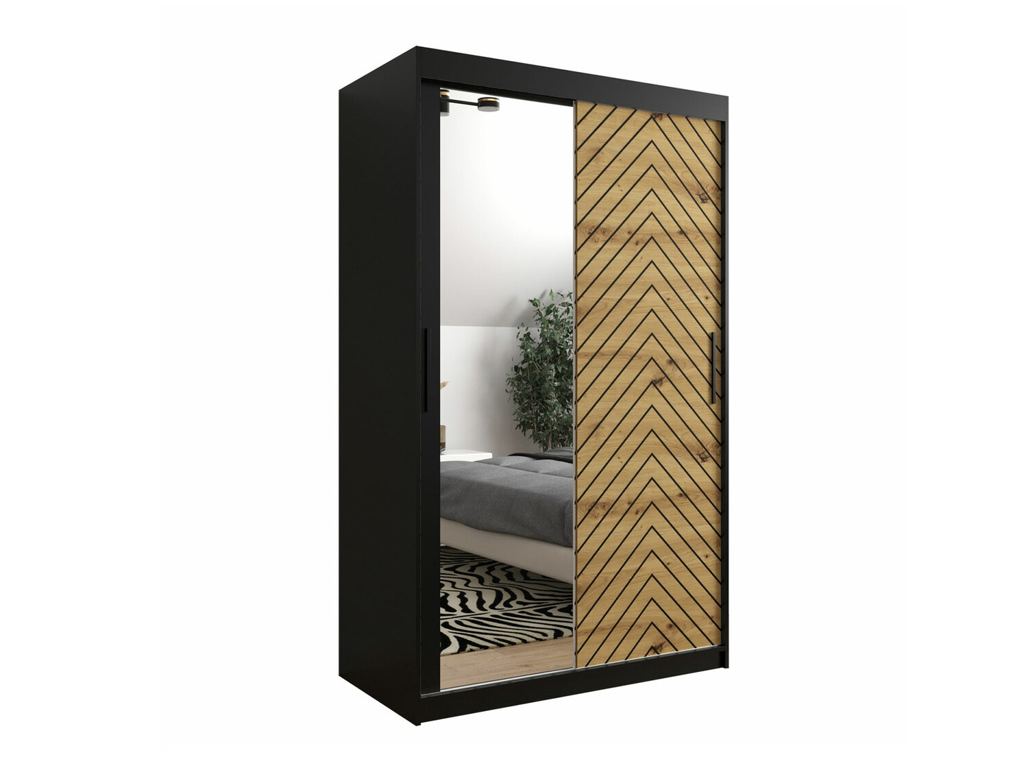 Gardróbszekrény Hartford 309 (Fekete + Artisan tölgy)