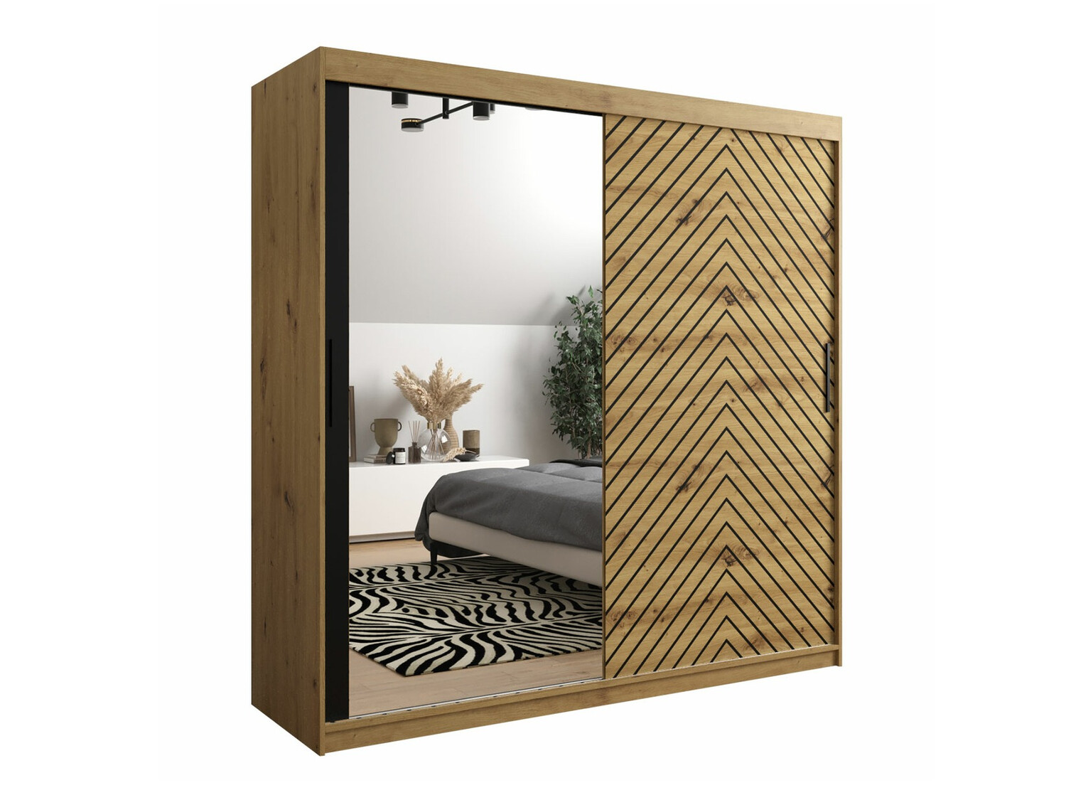 Gardróbszekrény Hartford 315 (Artisan tölgy + Fekete)