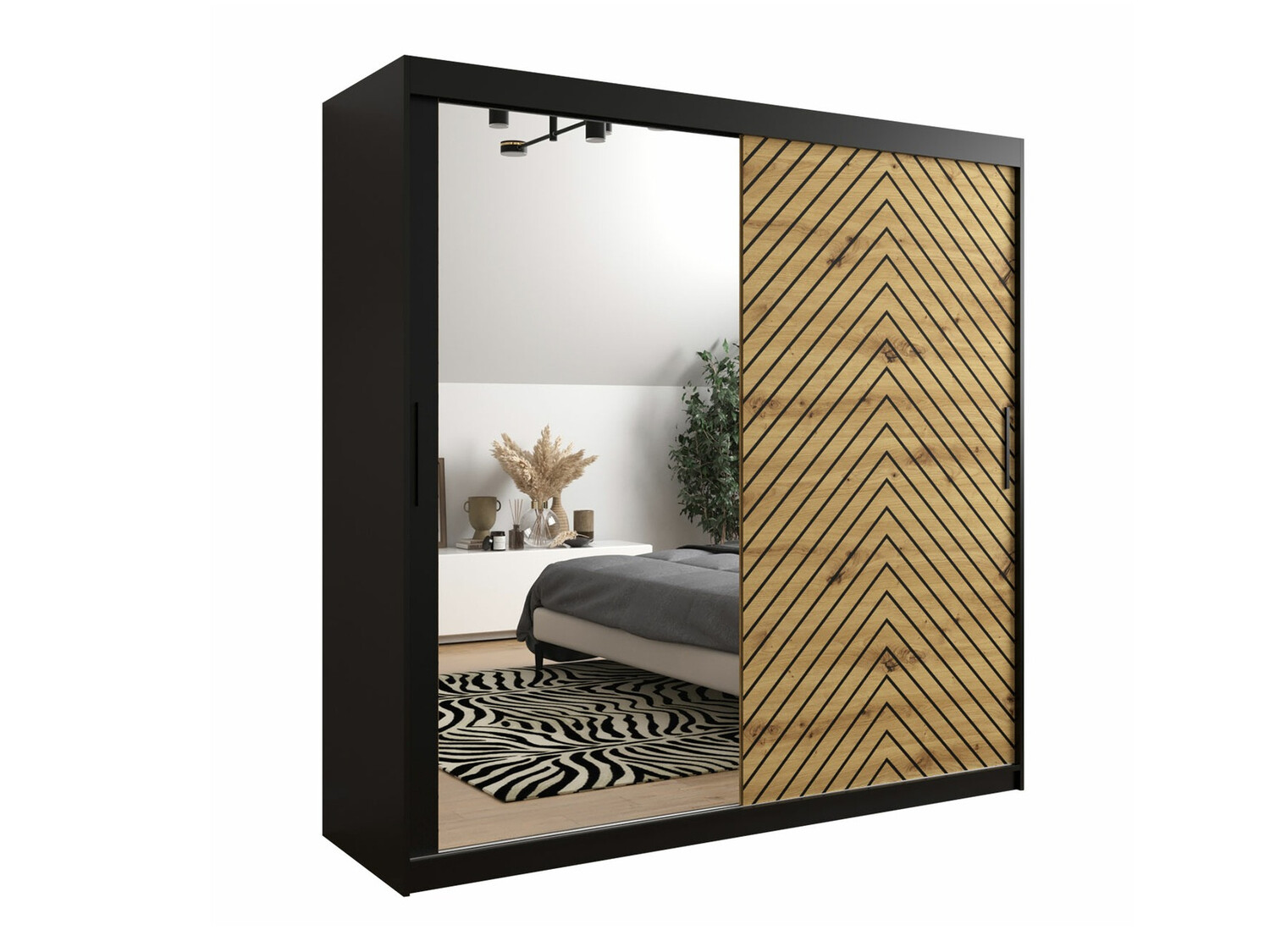 Gardróbszekrény Hartford 315 (Fekete + Artisan tölgy)