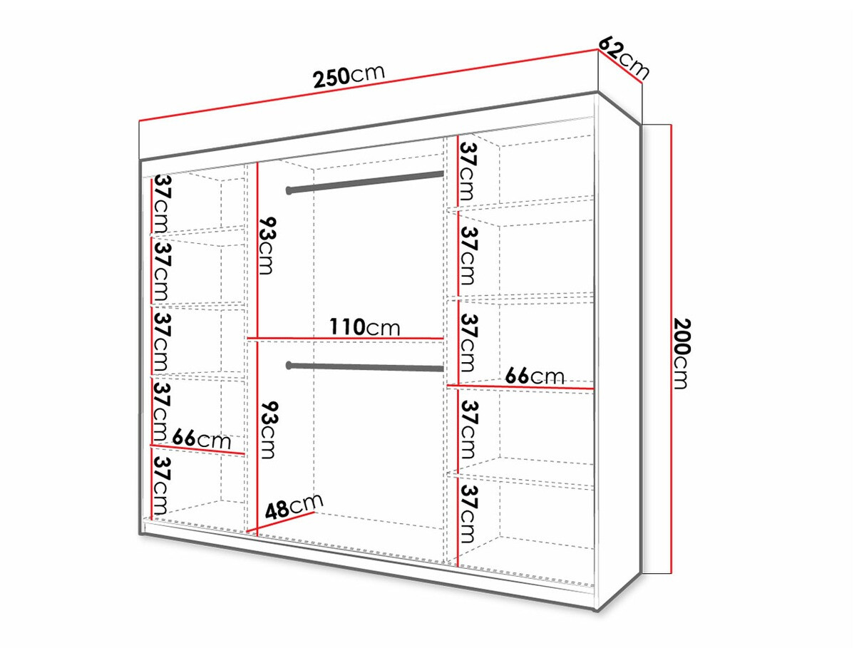 Gardróbszekrény Hartford 316 (Artisan tölgy + Fekete)