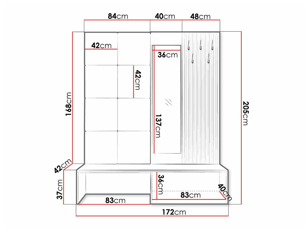 Előszoba garnitúra Hartford 322 (Artisan tölgy + Manila 02)