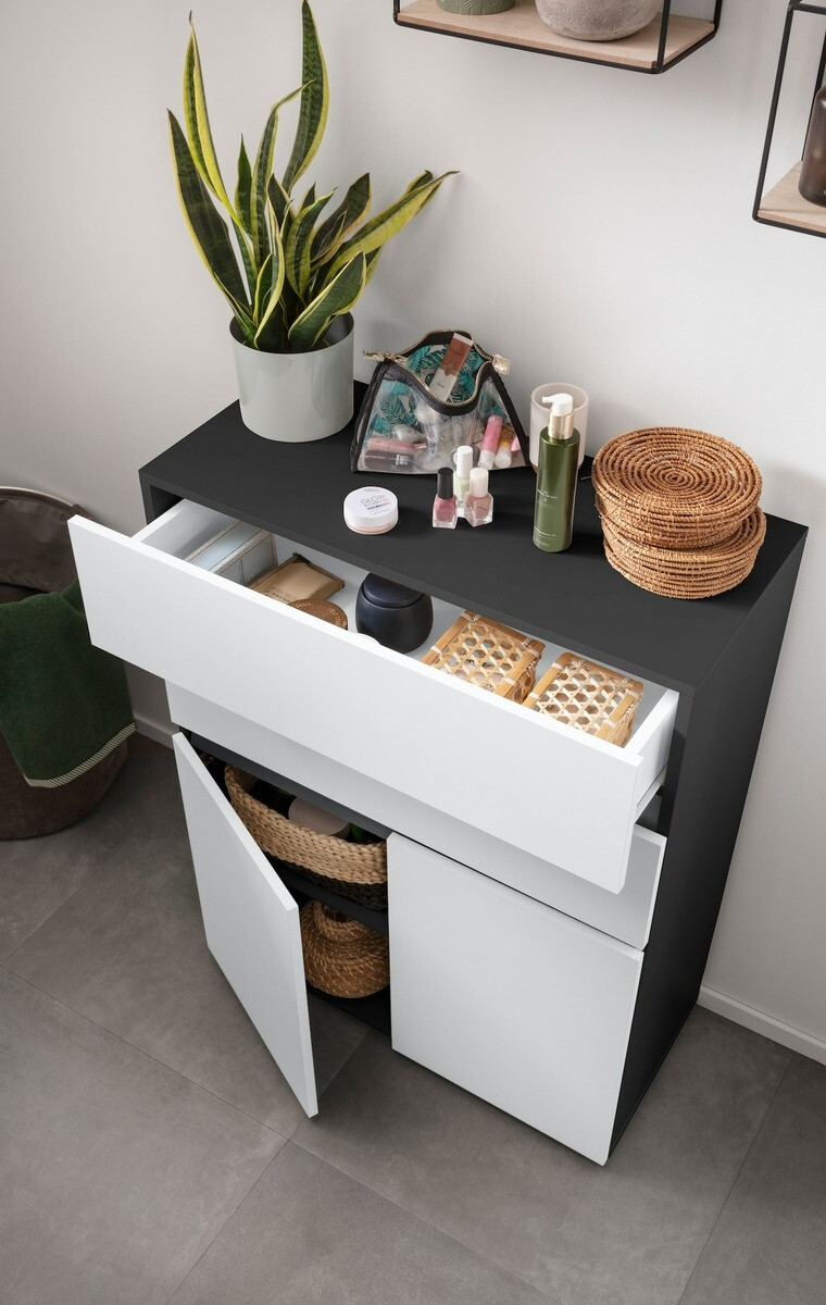 Álló fürdőszoba szekrény Soncamu 101 (Fehér + Antracit)