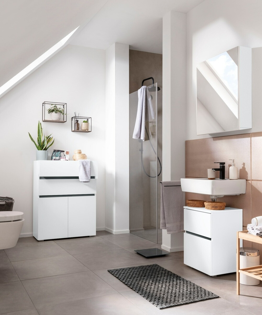 Fürdőszoba tükörszekrény Soncamu 105 (Fehér)