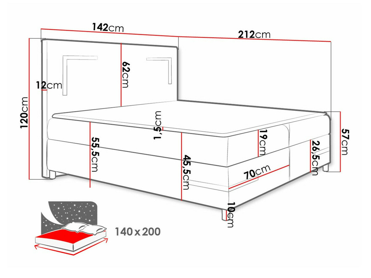 Kontinentális ágy Baltimore 173 (Fresh 14)