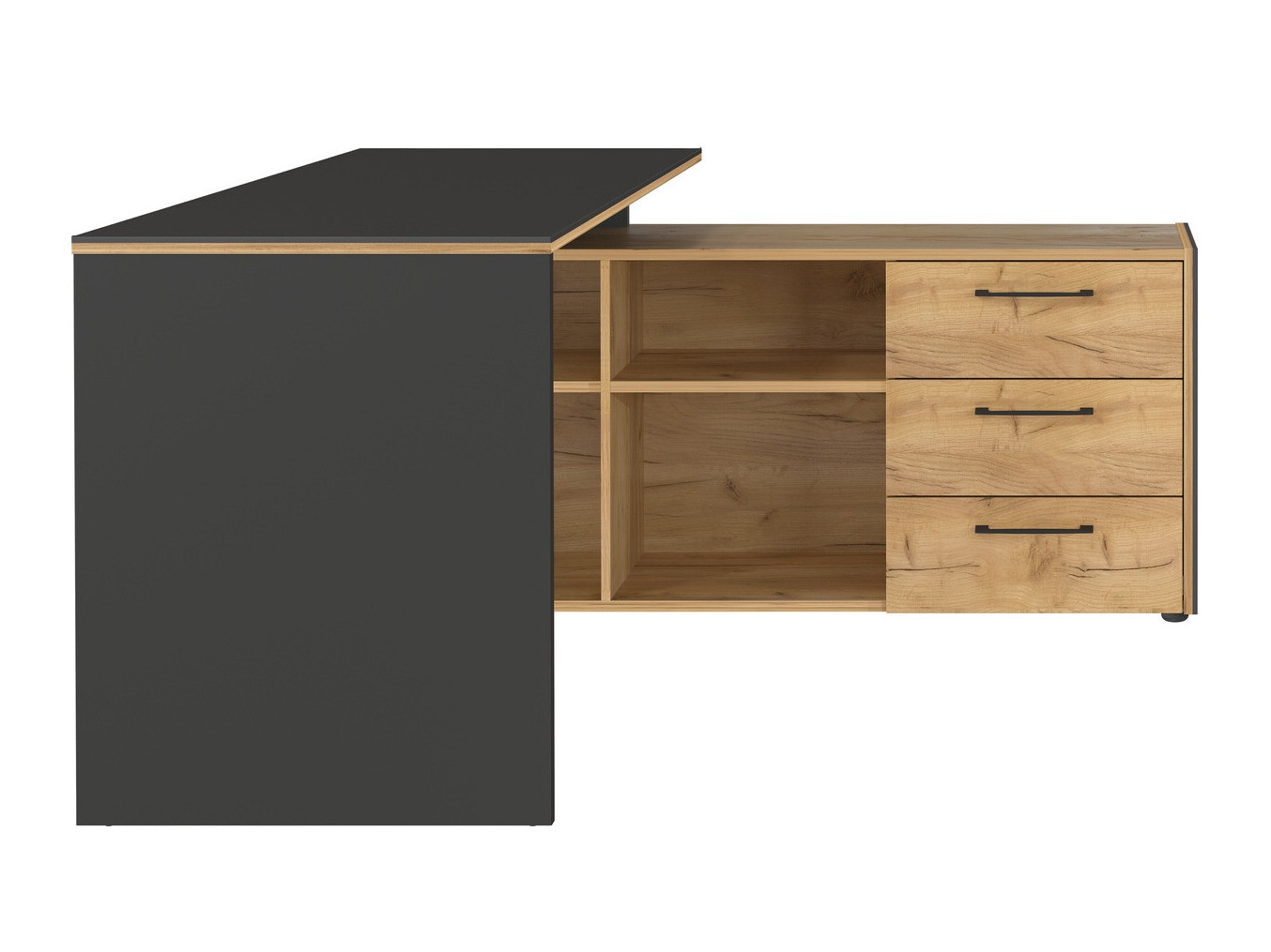 Sarok íróasztal Fivcalu 101 (Navarra tölgy + Grafit)