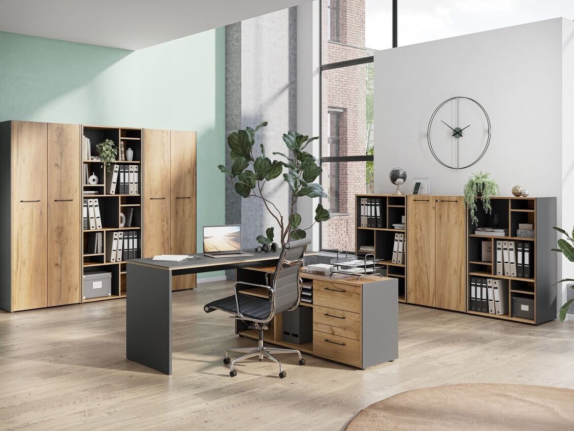 Szekrény Fivcalu 102 (Navarra tölgy + Grafit)