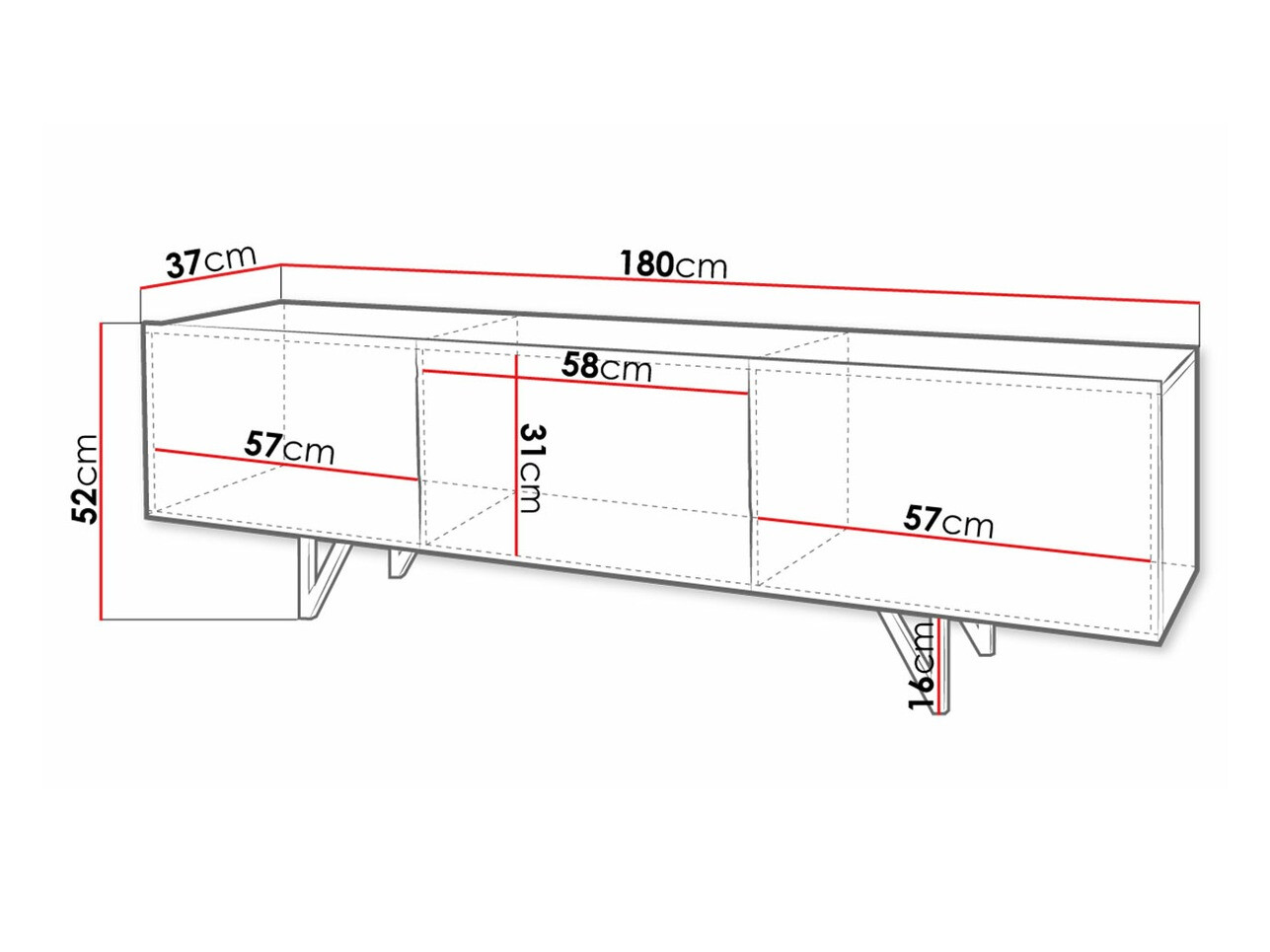 TV-állvány Audis (Fehér + Fényes fehér)
