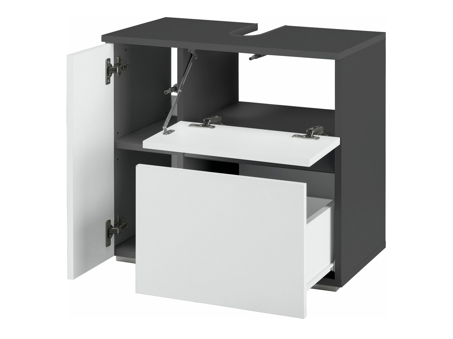 Mosdó alatti álló szekrény Soncamu 108 (Fehér + Antracit)