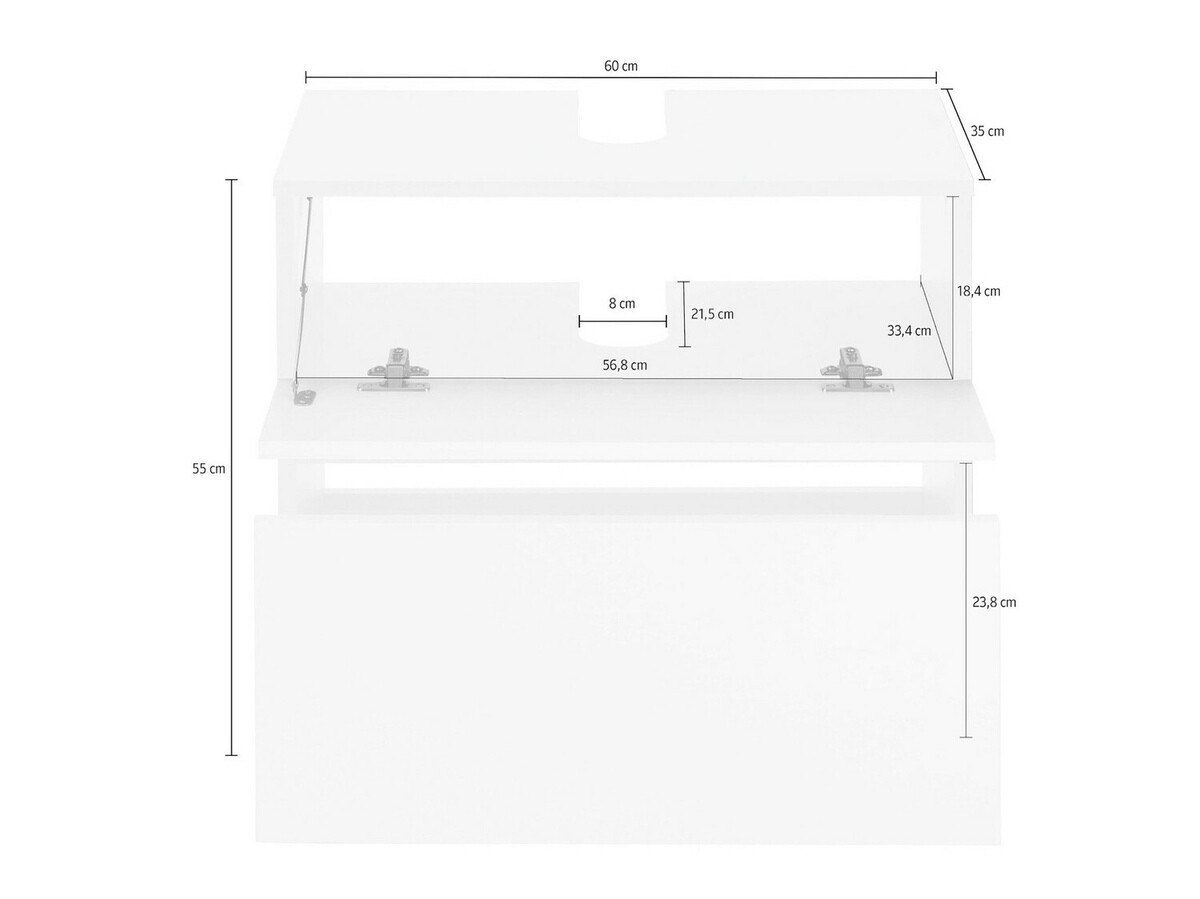 Mosdó alatti álló szekrény Soncamu 110 (Fehér + Antracit)