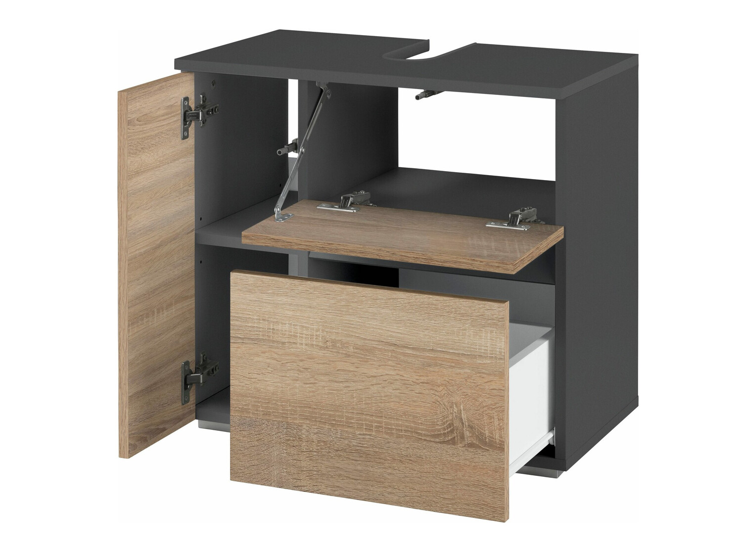 Mosdó alatti szekrény Soncamu 108 (Antracit + Tölgy)