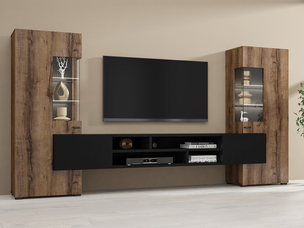 Nappali szett Mondalo 101 (Monastery tölgy + Matt fekete)