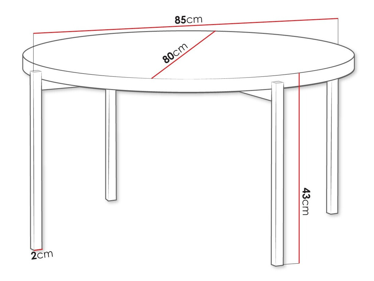 Dohányzóasztal Providence 176 (Fényes fehér + Fekete)