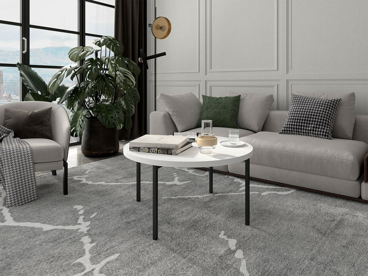 Dohányzóasztal Providence 178 (Fehér + Fekete)