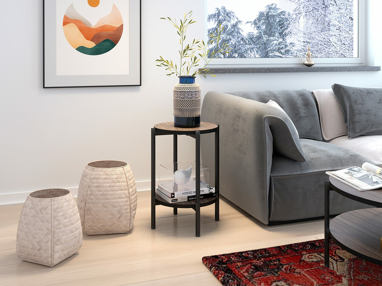 Kisasztal Comfivo Cygnus (Barna + Fekete)