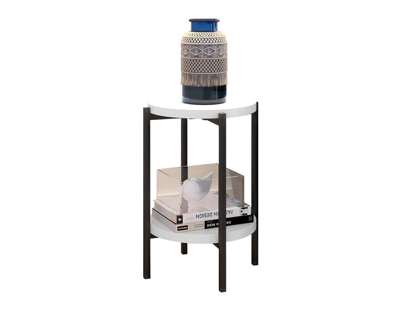 Kisasztal Providence 179 (Fényes fehér + Fekete)