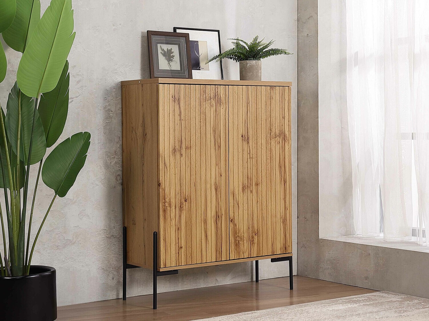 Szekrény Denton 1022 (Fekete + Wotan tölgy)