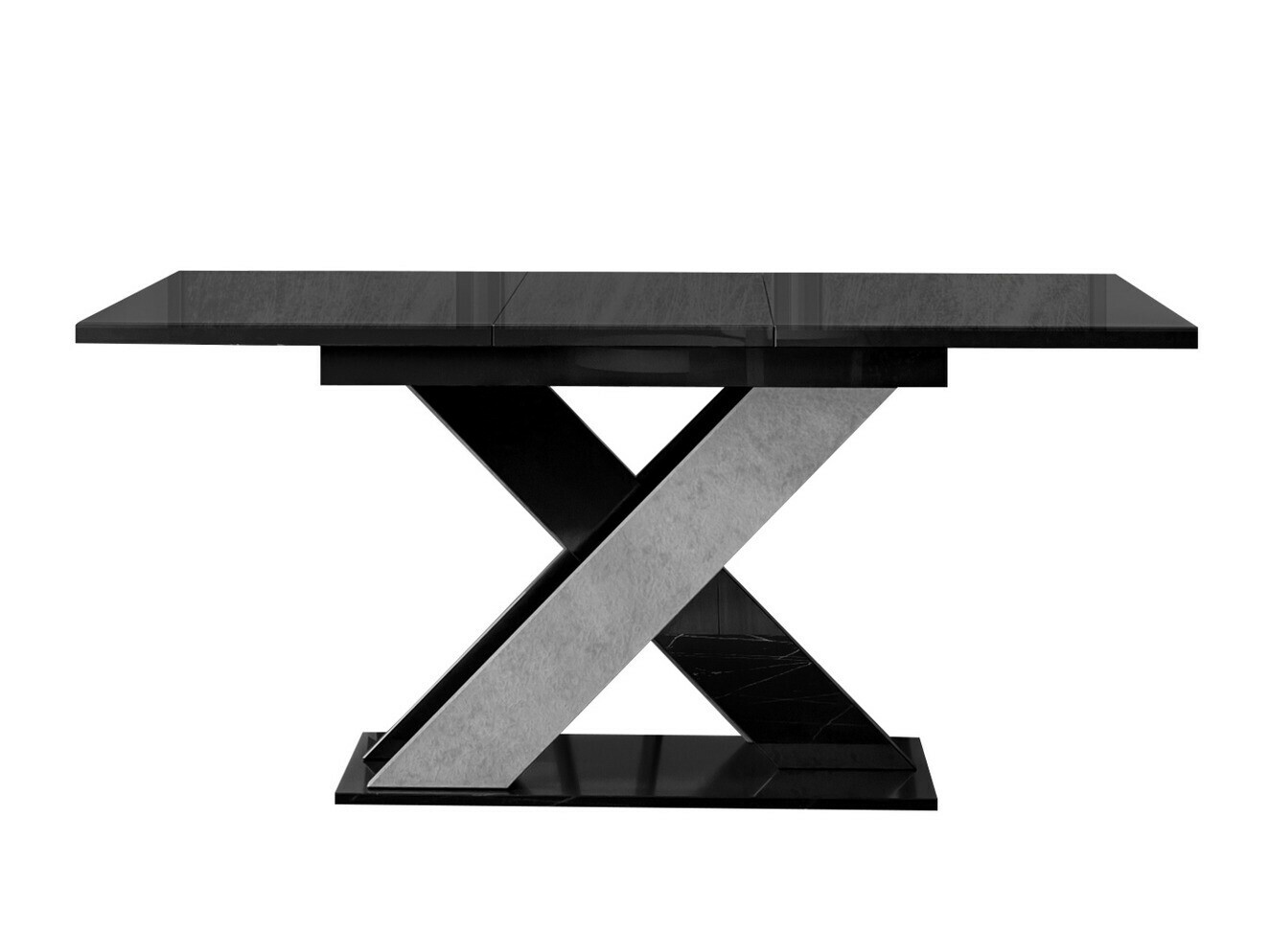 Asztal Goodyear 117 (Fényes fekete + Beton)