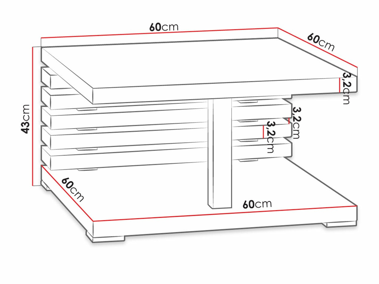 Dohányzóasztal Goodyear 123 (Artisan tölgy)