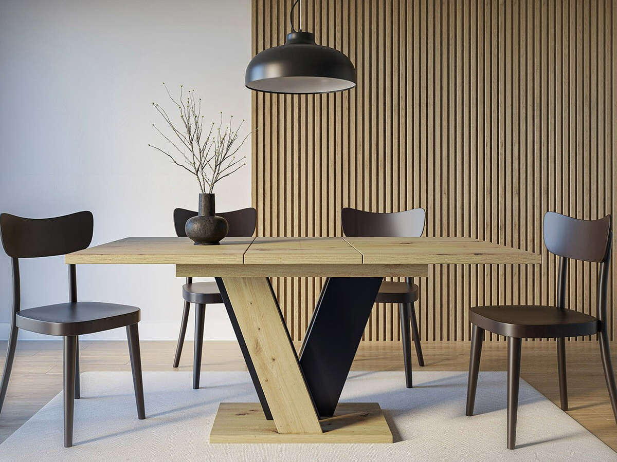 Asztal Goodyear 125 (Artisan tölgy + Fekete)