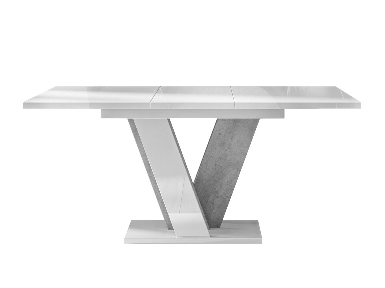 Asztal Goodyear 125 (Fényes fehér + Szürke)