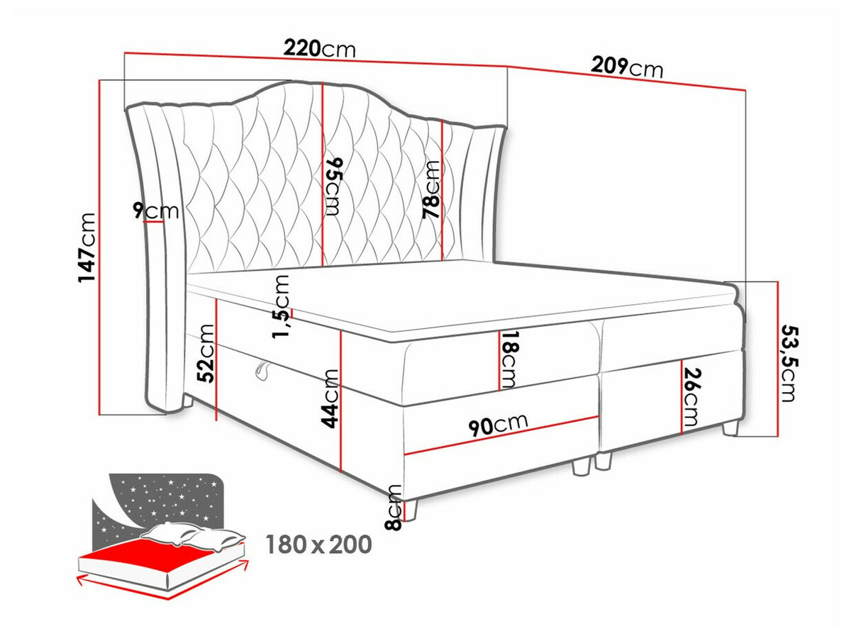 Kontinentális ágy Baltimore 183 (Fresh 11)