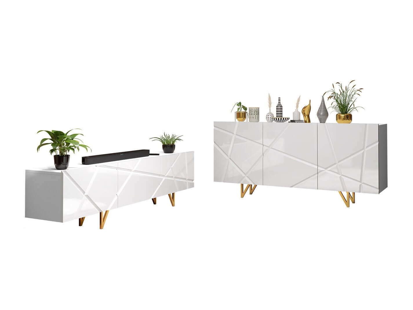 Nappali szett Audis (Fehér + Fényes fehér)