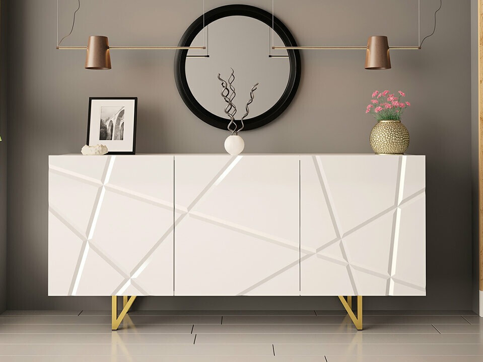 Szekrény Audis (Fehér + Fényes fehér)