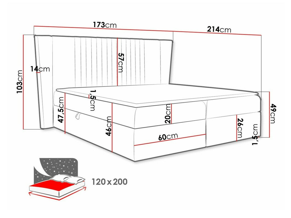 Kontinentális ágy Baltimore 184 (Magic Velvet 2217)