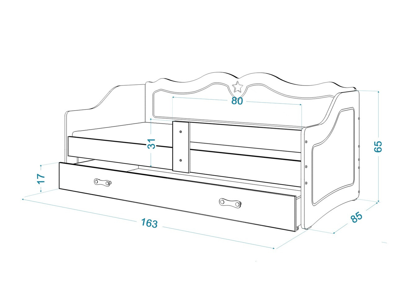 Ágy Aurora 148 (Fehér)