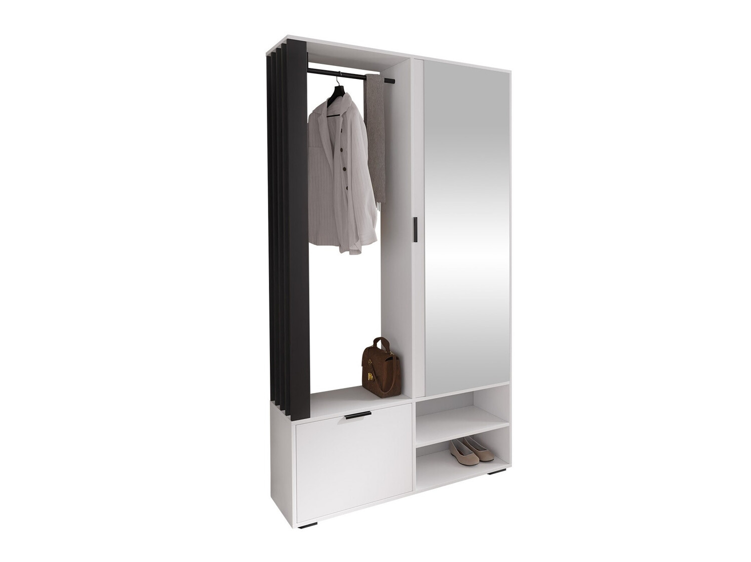 Előszoba garnitúra Vinea (Fehér + Fekete)